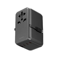 Energea Travelworld Adapter Gan85 With 80Cm Type-C Cable, 3C1A 85W - Gunmetal